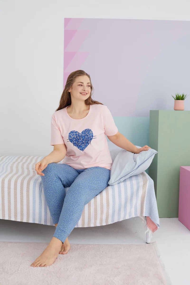 Γυναικεία Καλοκαιρινή Πιτζάμα Plus Size Sexen ANIMAL HEART 