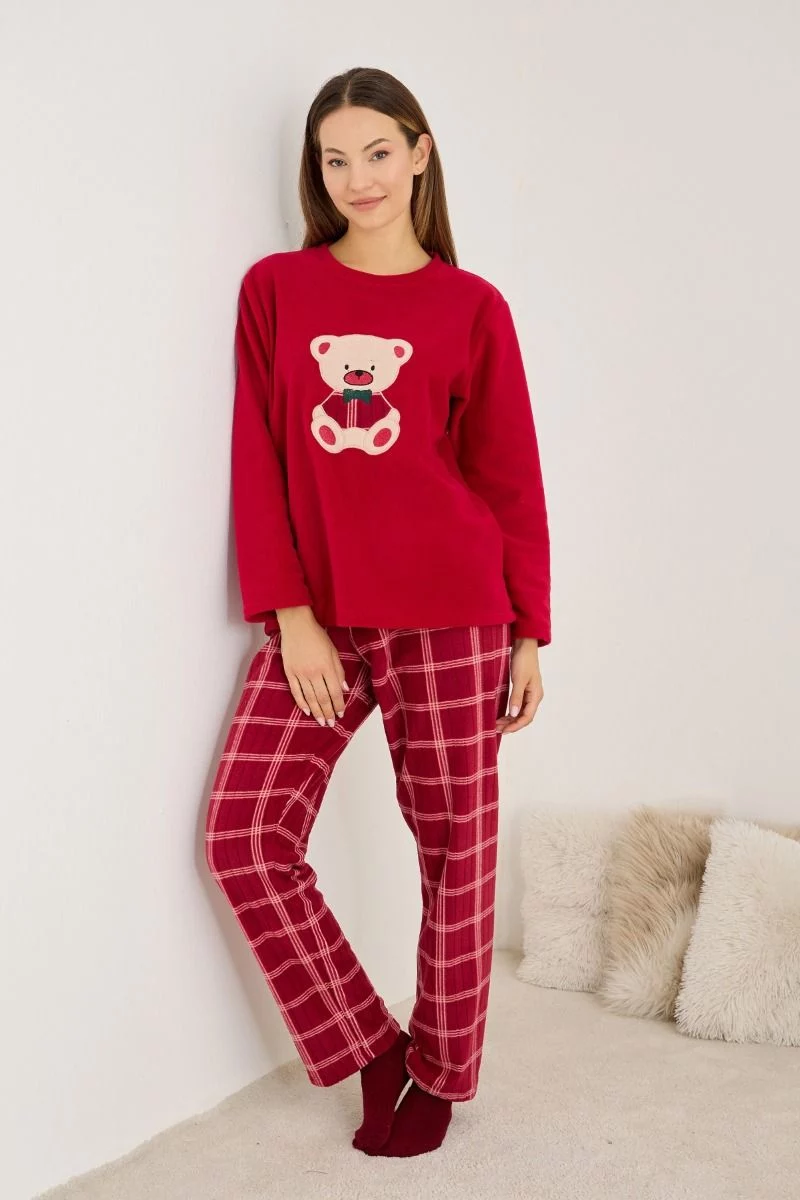 Γυναικεία Πιτζάμα Fleece "Siyah Inci" CUTE BEAR II