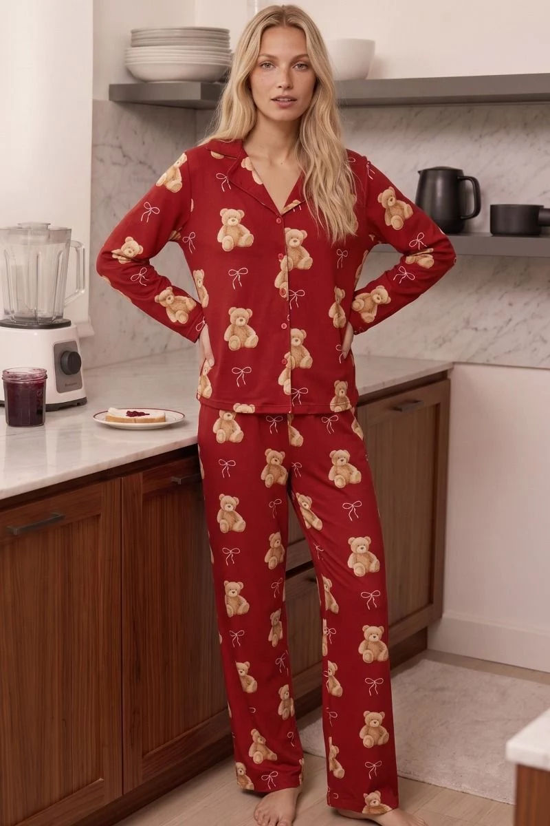 Γυναικεία Πιτζάμα Thermal "siyah inci" SWEET TEDDY