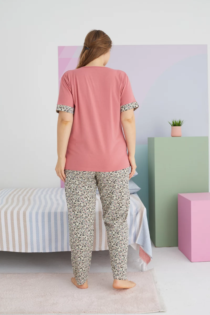 Γυναικεία Καλοκαιρινή Πιτζάμα Plus Size Sexen OLIVE Βαμβακερή