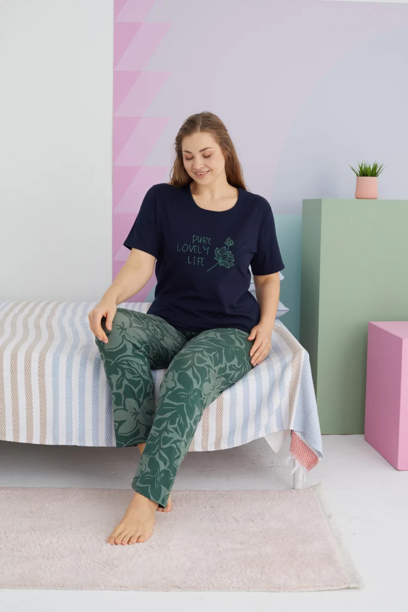 Γυναικεία Καλοκαιρινή Πιτζάμα Plus Size Sexen LOVELY Βαμβακερή