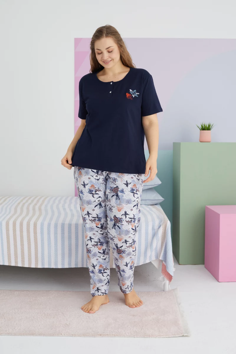 Γυναικεία Καλοκαιρινή Πιτζάμα Plus Size Sexen Belladonna