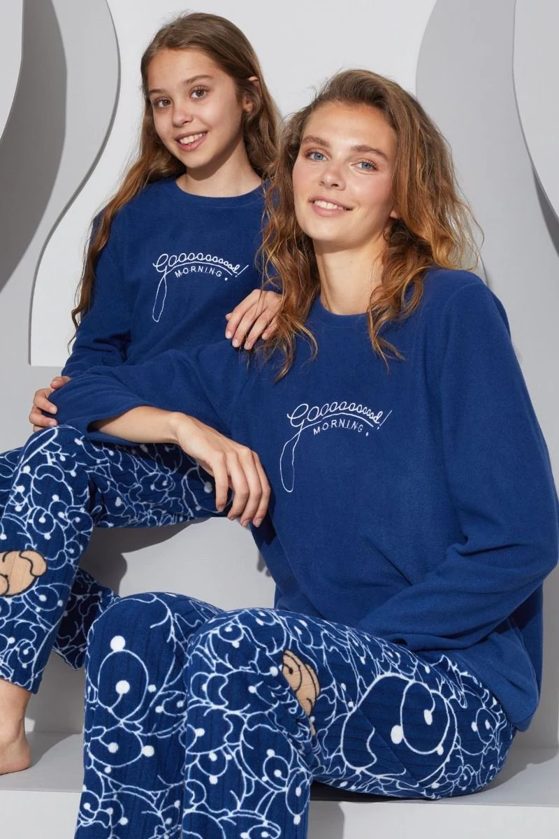 Κοριτσίστικη Πιτζάμα φλις Fleece σκούρο μπλε χρώμα