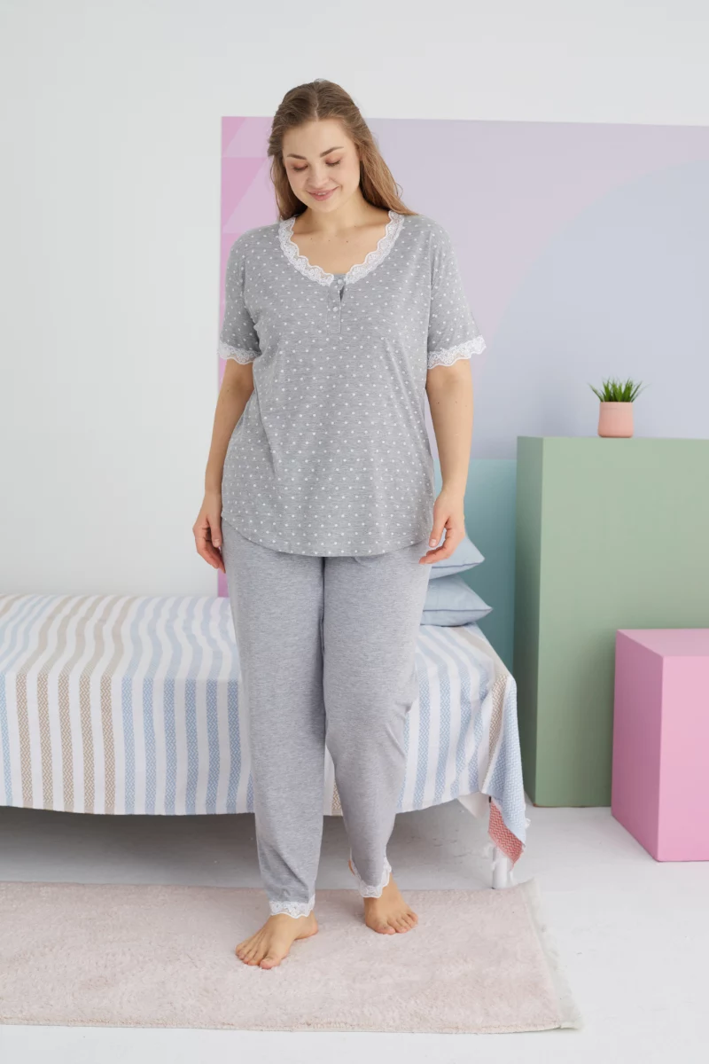 Γυναικεία Καλοκαιρινή Πιτζάμα Plus Size Sexen VIOLET Βαμβακερή
