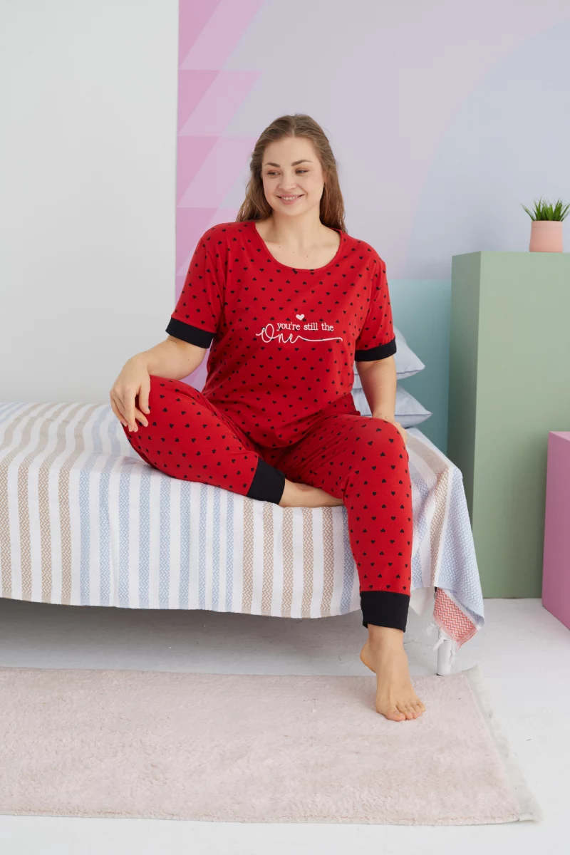 Γυναικεία Καλοκαιρινή Πιτζάμα Plus Size Sexen STILL Βαμβακερή