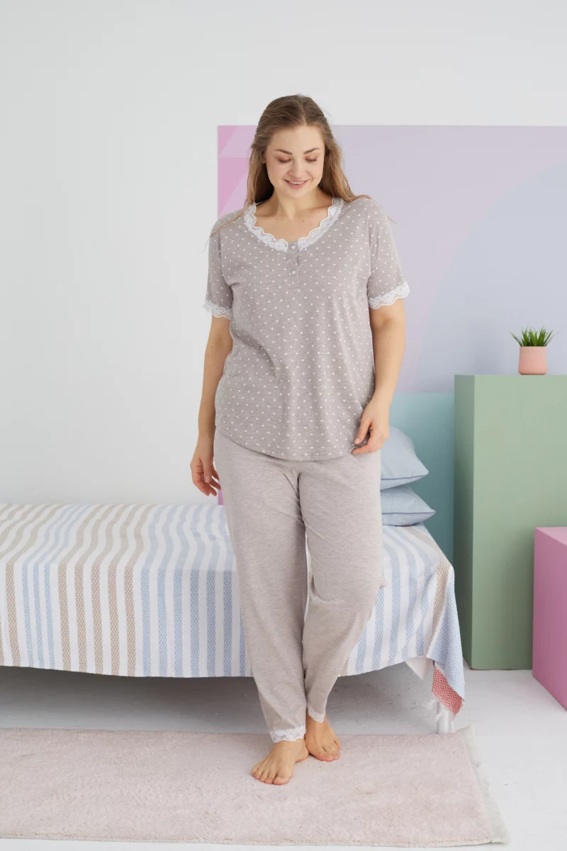 Γυναικεία Καλοκαιρινή Πιτζάμα Plus Size Sexen ABERDEEN Βαμβακερή