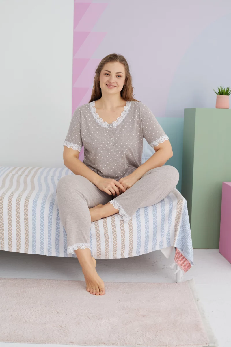 Γυναικεία Καλοκαιρινή Πιτζάμα Plus Size Sexen ABERDEEN Βαμβακερή