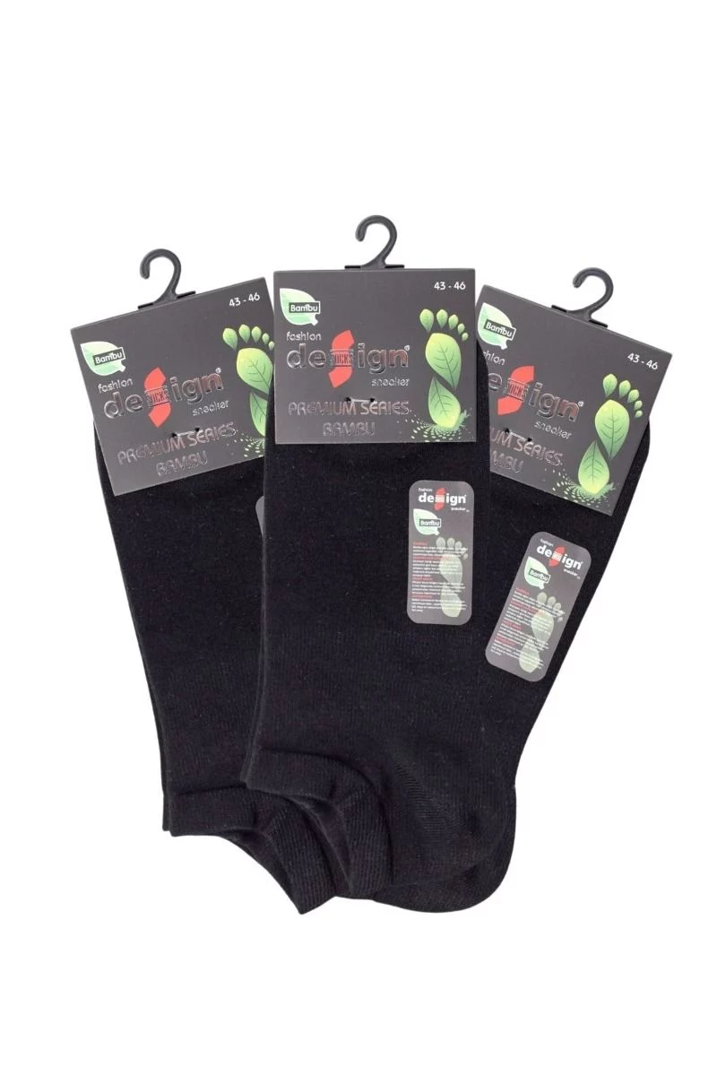 Ανδρικές κάλτσες σοσόνια Bamboo Design BLACK MEN 3 ζευγάρια