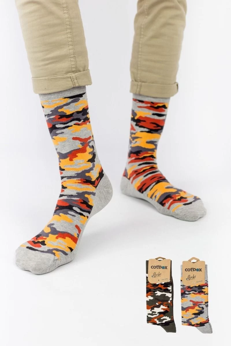 Ανδρικές Casual Κάλτσες Cotbox MILITARY PATTERN 2 τεμάχια