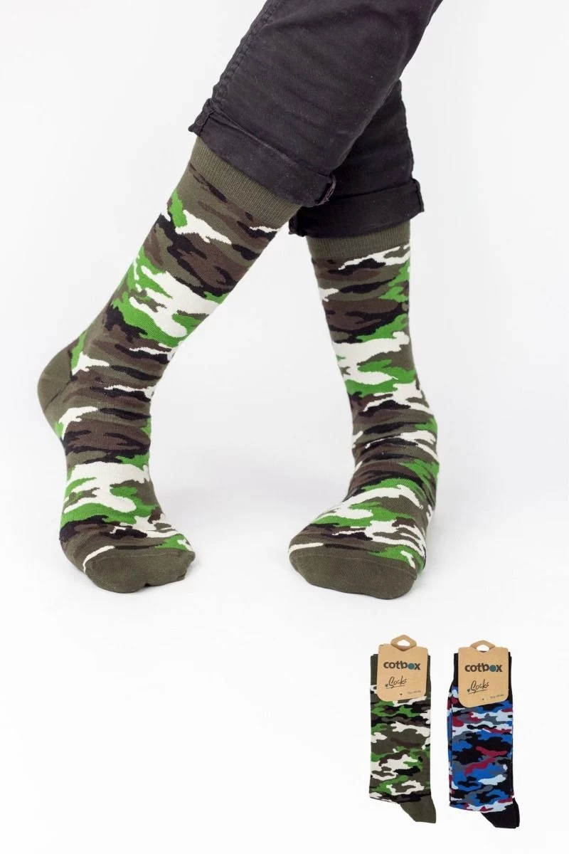Ανδρικές Casual Κάλτσες Cotbox MILITARY PATTERN I 2 τεμάχια