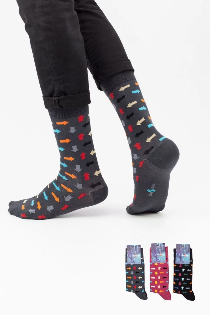 Ανδρικές Casual Κάλτσες Design CONFUSION I 3 ζευγάρια