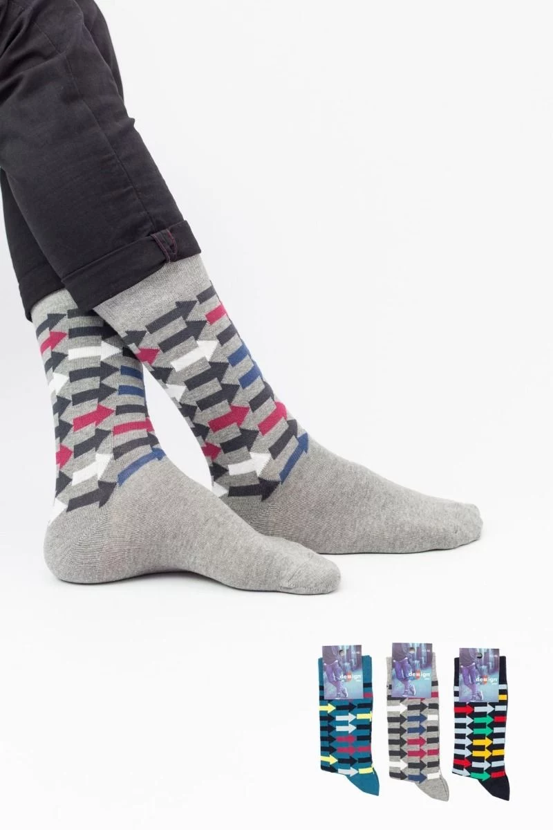 Ανδρικές Casual Κάλτσες Design DIRECTION II 3 ζευγάρια