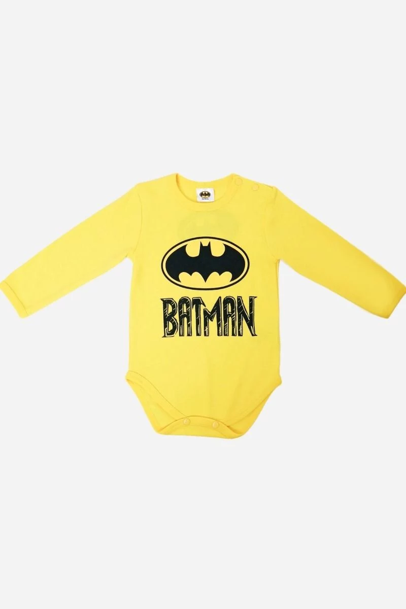 Βρεφικά κορμάκια μακρυμάνικα αγόρι batman βαμβακερά 2 τεμάχια κούμπωμα