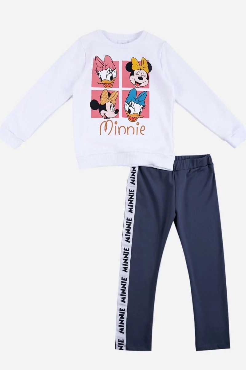 Παιδική χειμωνιάτικη φόρμα για κορίτσι Disney MINNIE λευκή γκρι 