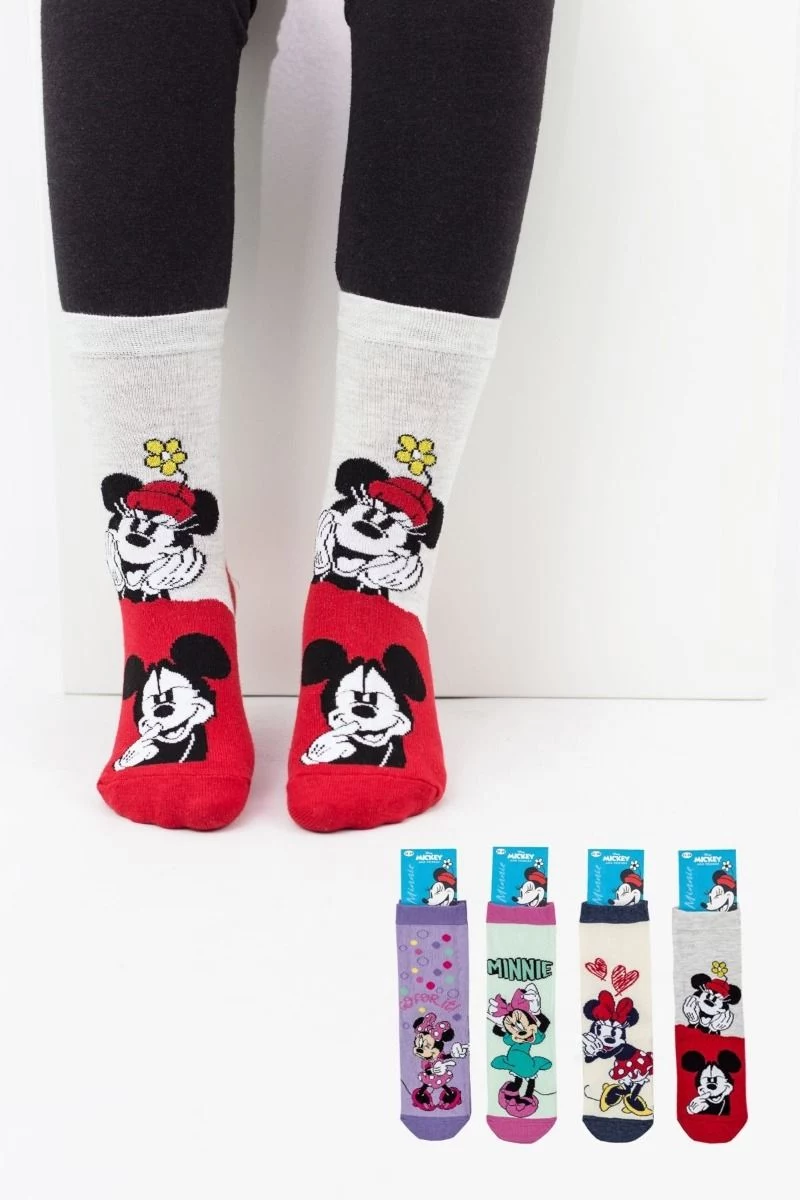 Κοριτσίστικες Παιδικές κάλτσες 4 ζευγάρια Disney Minnie