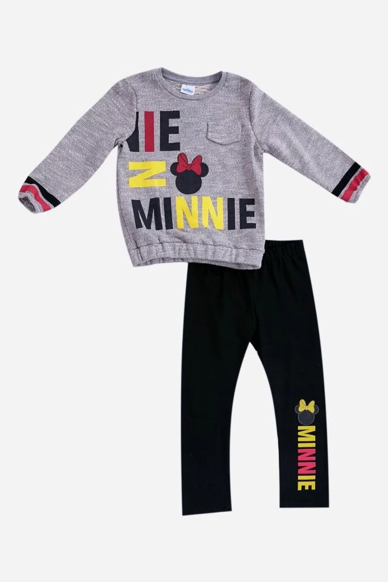 Παιδική χειμωνιάτικη φόρμα κορίτσι Disney MINNIE μαύρο γκρι 