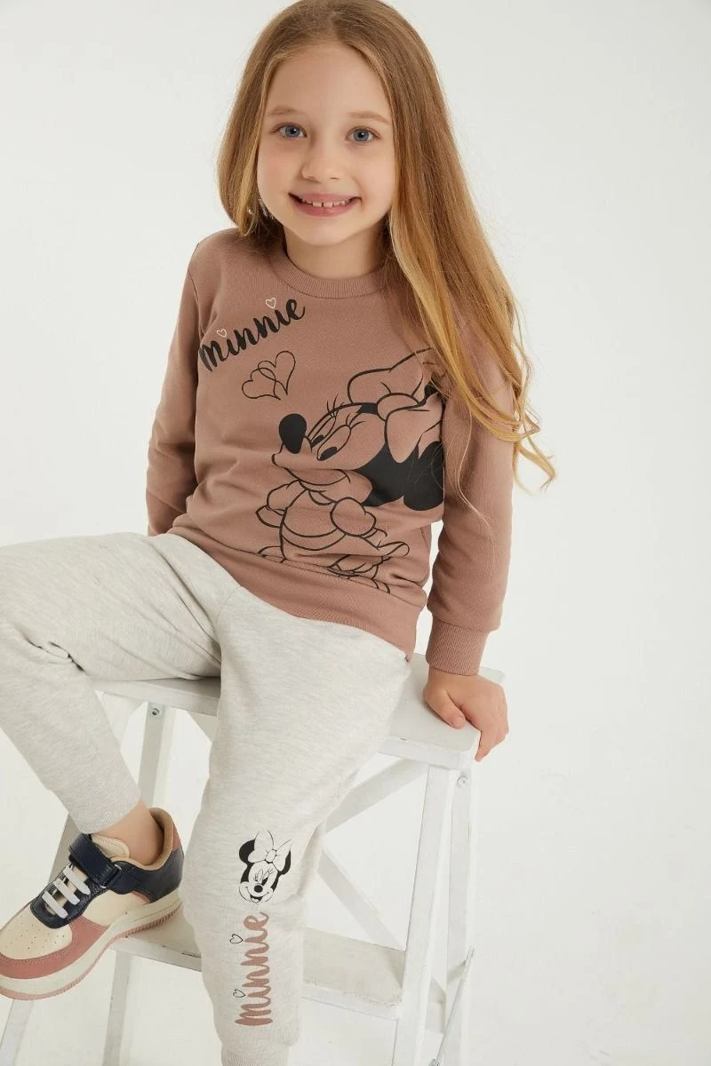 Παιδική χειμωνιάτικη φόρμα κοριτσίστικη Disney MINNIE σκούρο μπεζ