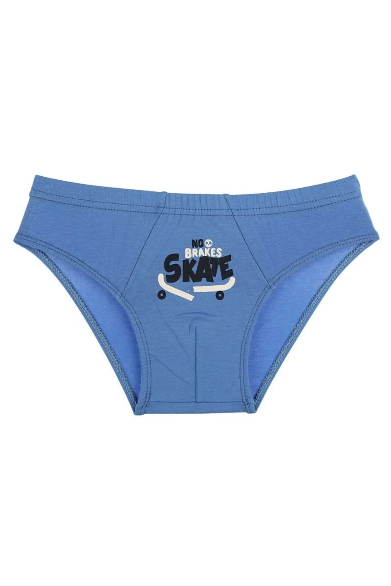 Αγορίστικο παιδικό σλιπάκι βαμβακερό μπλε χρώμα με skate