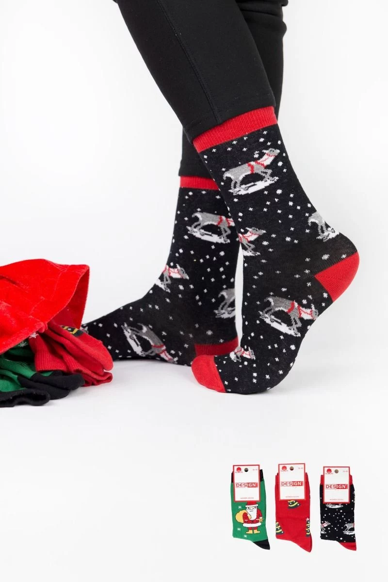 Γυναικείες fashion κάλτσες  Design NOEL C 3 ζευγάρια