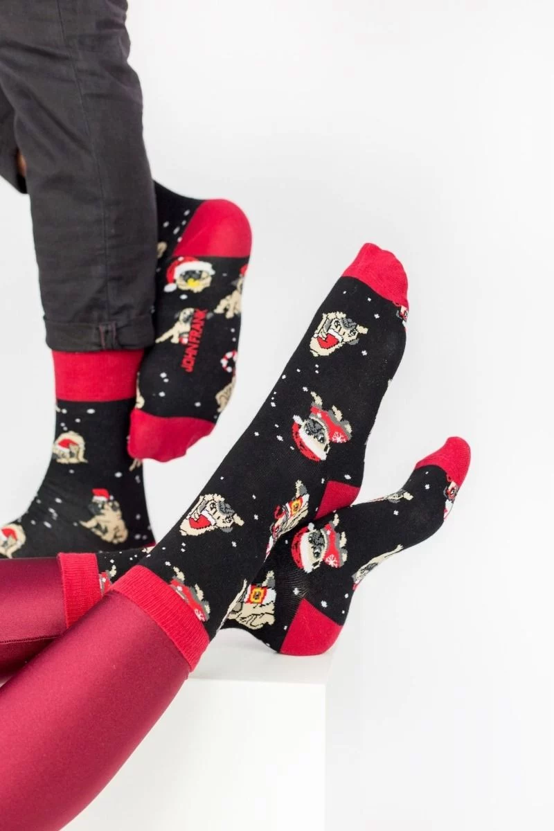 Ανδρικές Fashion κάλτσες "John Frank" PUG - Christmas Edition
