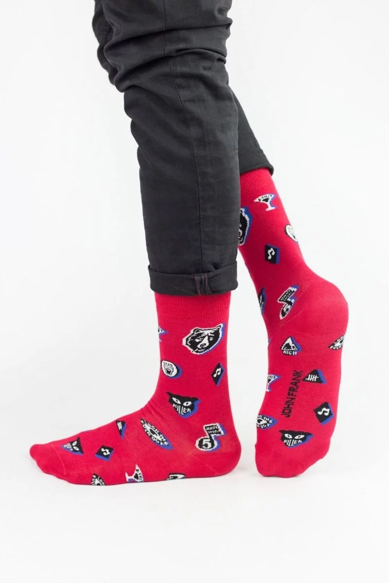 Ανδρικές Fashion Κάλτσες John Frank RED POISON
