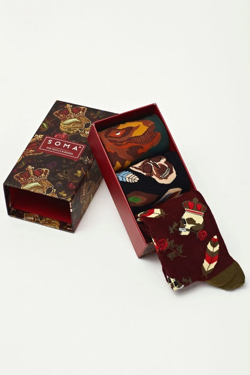 Ανδρικές fashion κάλτσες Soma BONE AND ROSE 3 Ζευγάρια