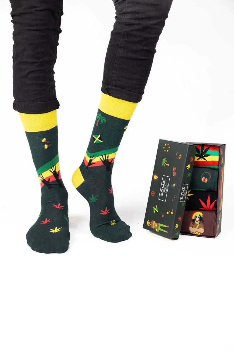 Ανδρικές Fashion Κάλτσες SOMA CANNABIS 4 Ζευγάρια Βαμβακερές