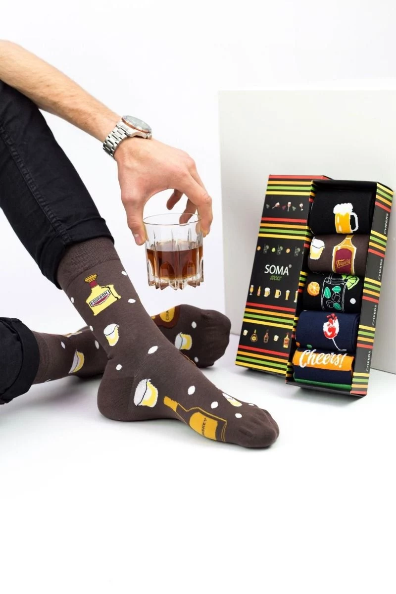 Ανδρικές fashion κάλτσες Soma Socks CHEERS 5 Ζευγάρια
