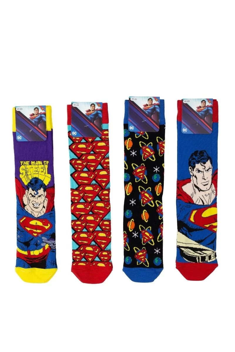 Ανδρικές Fashion Κάλτσες Warner Bros SUPERMAN ΙΙ 4 ζευγάρια