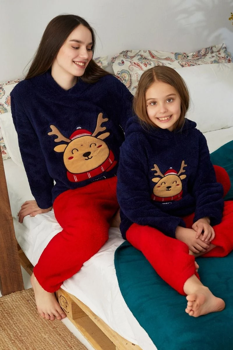 Γυναικεία Πιτζάμα Fleece "siyah inci" CHRISTMAS