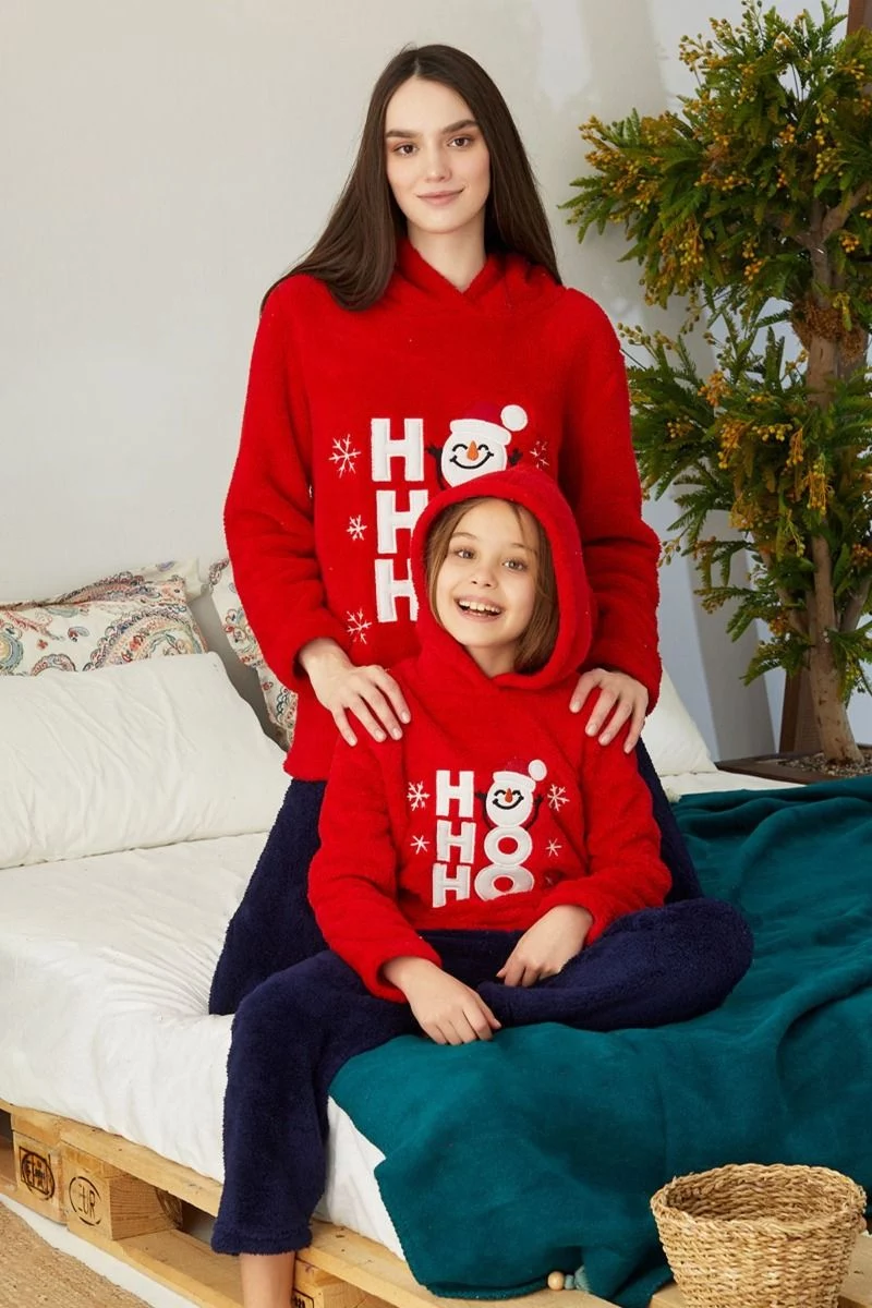 Γυναικεία Πιτζάμα Fleece siyah inci HO HO HO