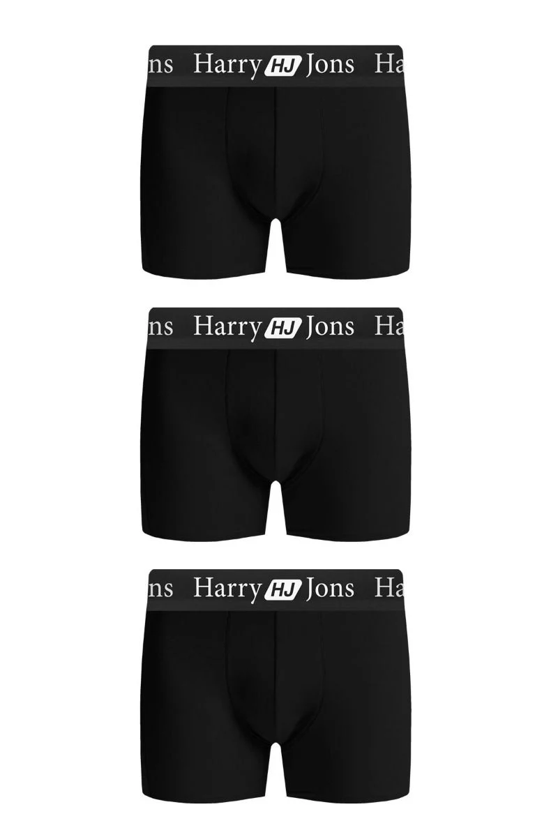 Ανδρικά μποξεράκια  Harry Jons BLACK 3 τεμάχια