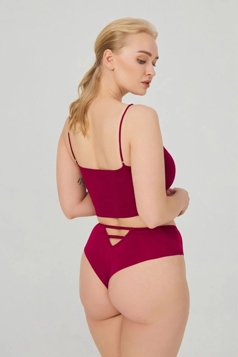 Γυναικείο Laser Cut Brazilian - Plus Size CottonHill NIA BORDEAUX