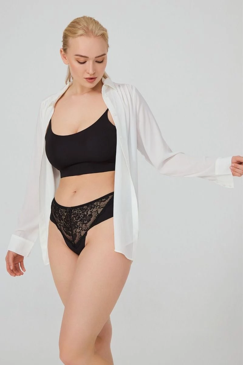 Γυναικείο Laser Cut Brazilian - Plus Size CottonHill YOLANDA BLACK