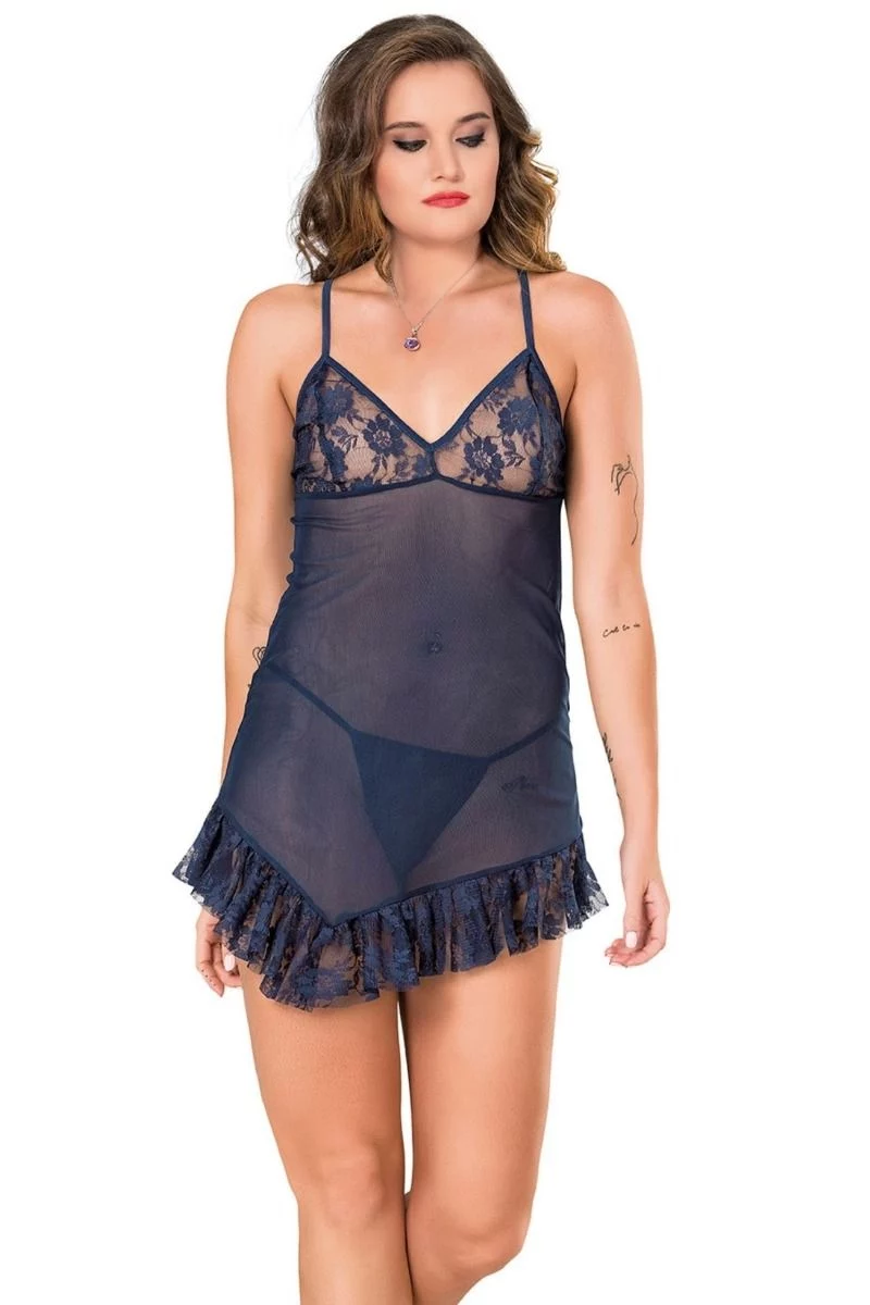Γυναικείο plus size baby doll και string Moongirl SARA