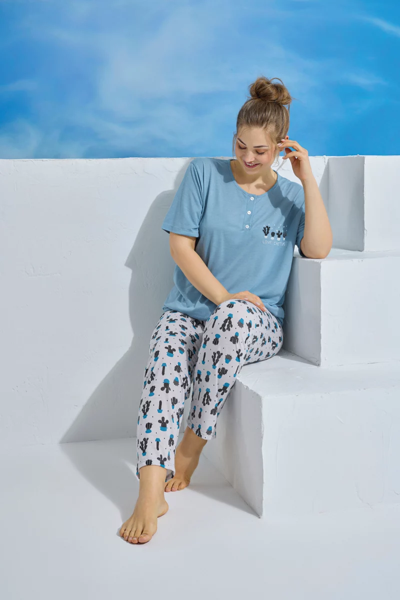 Πιτζάμα Plus Size PijaMood CACTUS LOVE