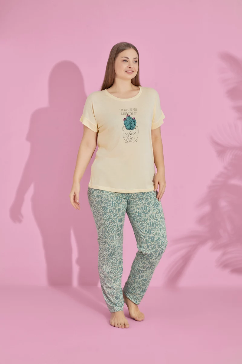 Πιτζάμα Plus Size PijaMood LUCKY CACTUS
