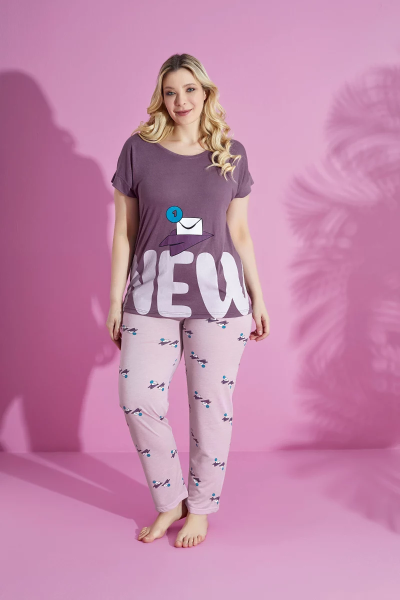 Πιτζάμα Plus Size PijaMood NEW MESSAGE