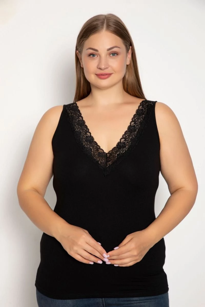 Φανελάκι Plus Size "siyah inci" MARY