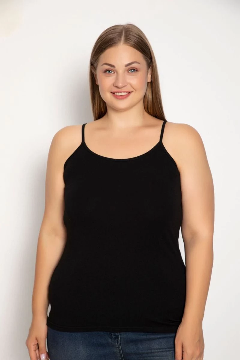 Γυναικείο Φανελάκι Plus Size siyah inci NICKEL