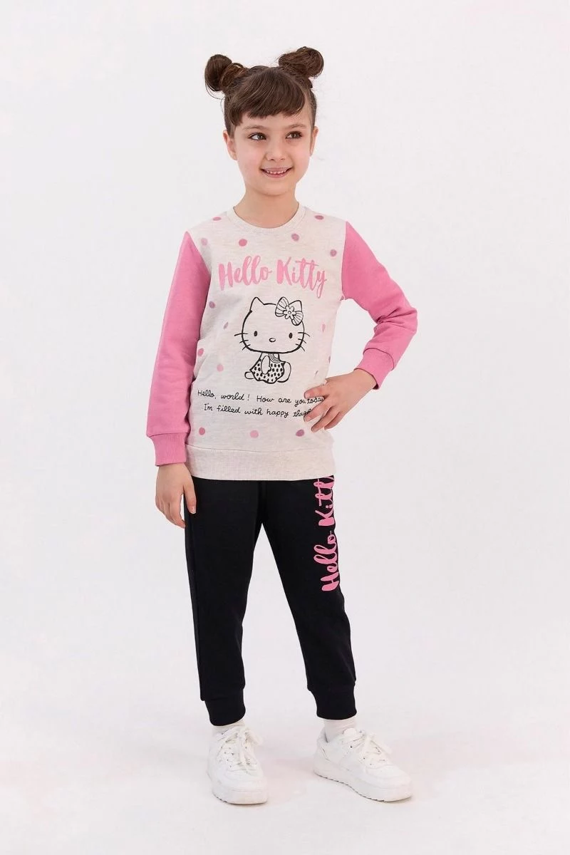 Κοριτσίστικη φόρμα χειμωνιάτικη Hello Kitty ροζ μαύρο 