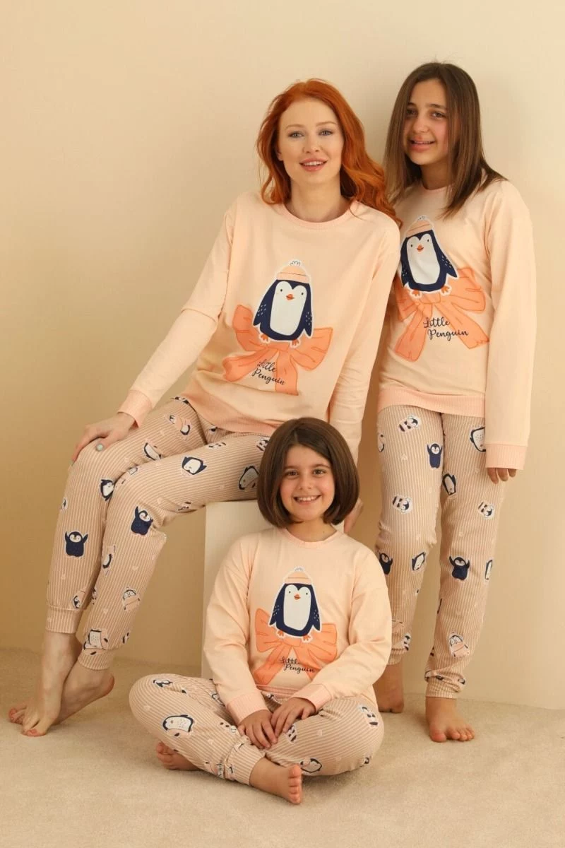Πιτζάμα Μαμά και Κόρη "Sevim" LITTLE PENGUIN