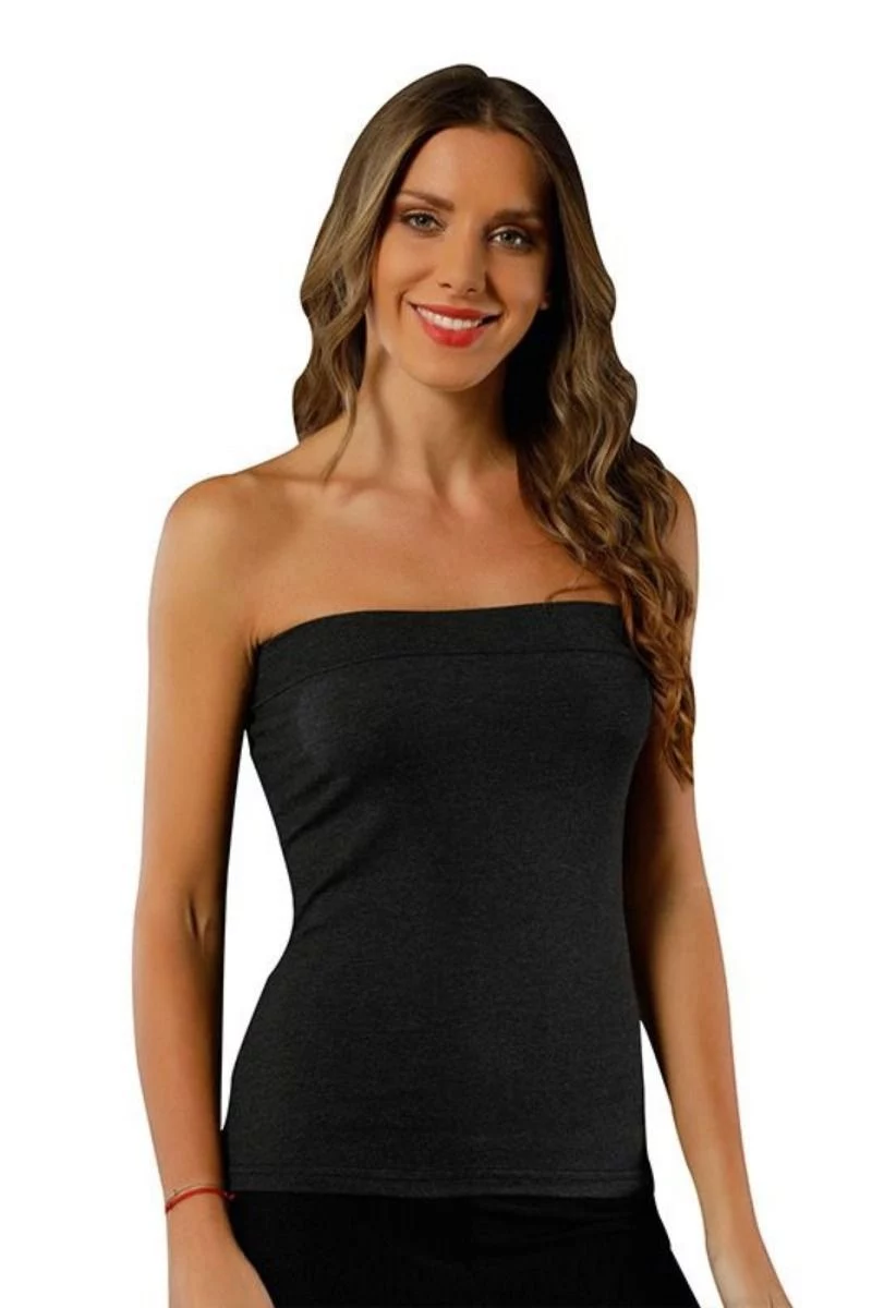 Γυναικείο Φανελάκι siyah inci Strapless 