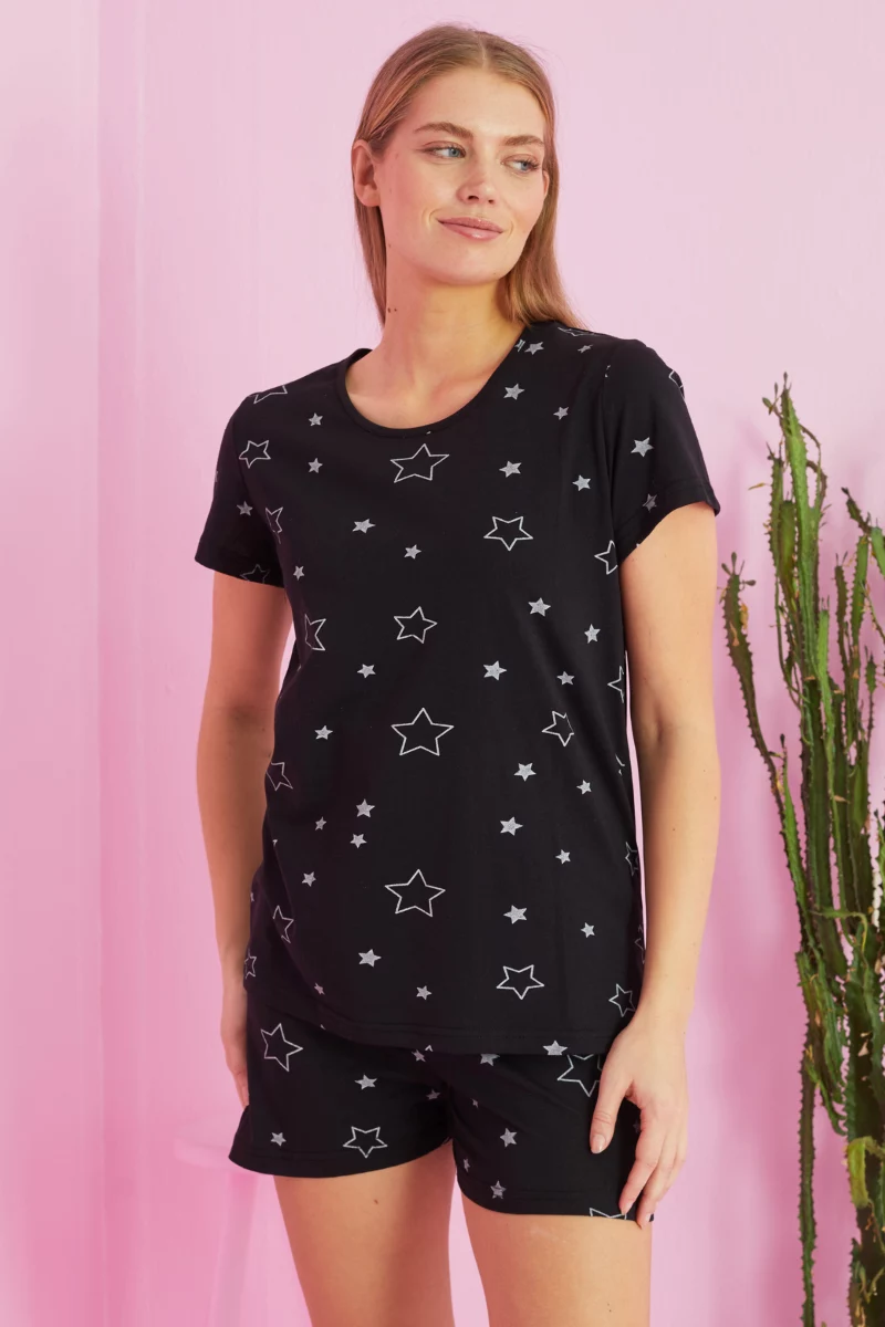 Πιτζάμα siyah inci BLACK STARS