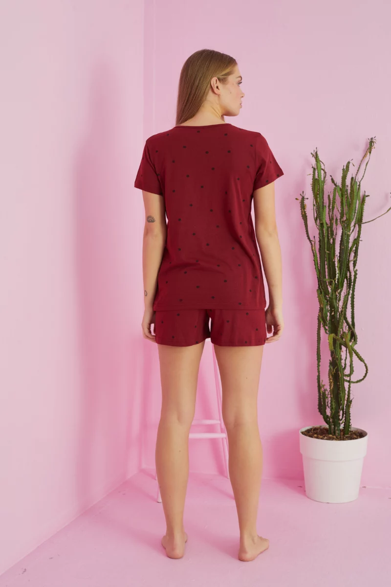 Πιτζάμα siyah inci BORDEAUX DOTS