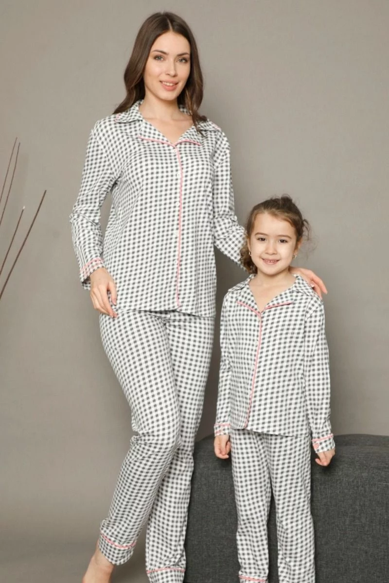 Γυναικεία Πιτζάμα siyah inci GREY CUBES