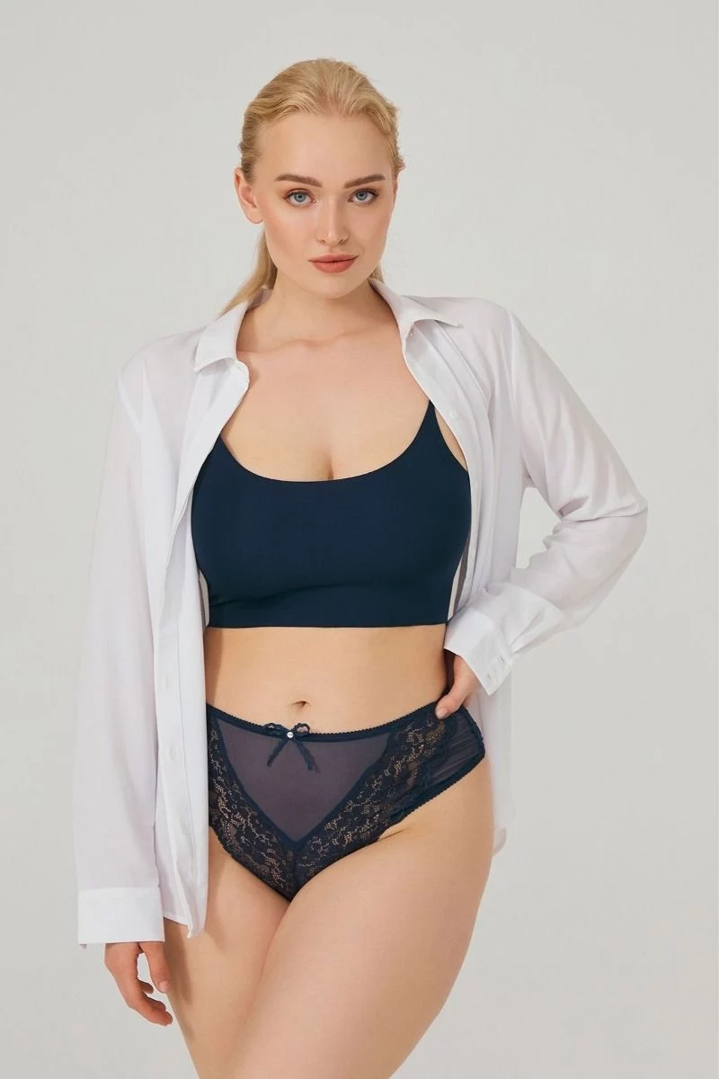 Γυναικείο String Plus Size CottonHill KEISHA PETROL
