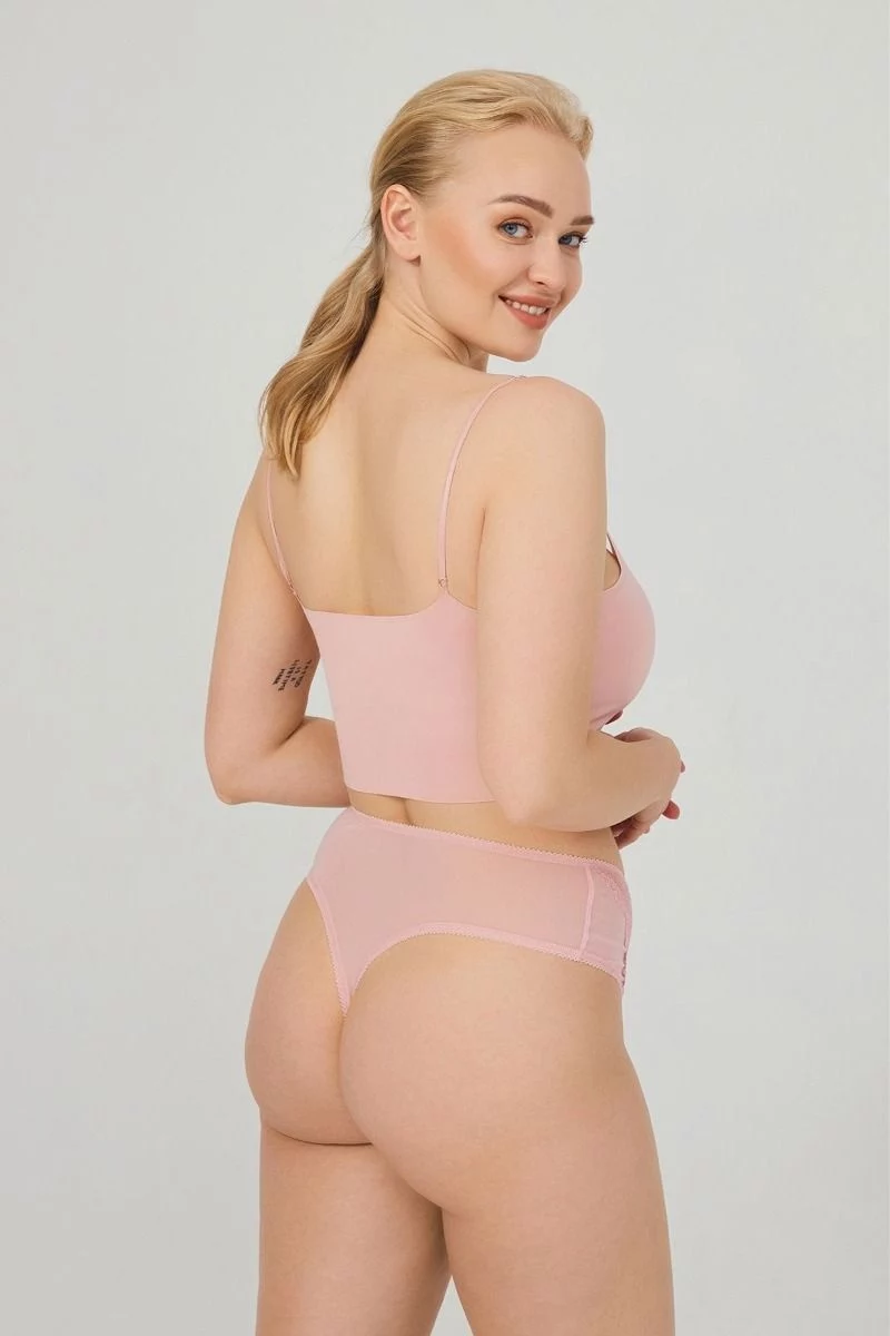 Γυναικείο String Plus Size CottonHill KEISHA PINK