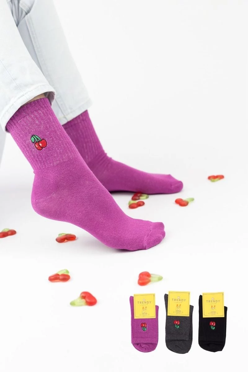 Γυναικείες Ημίκοντες Κάλτσες Trendy CHERRIES II 3 ζευγάρια