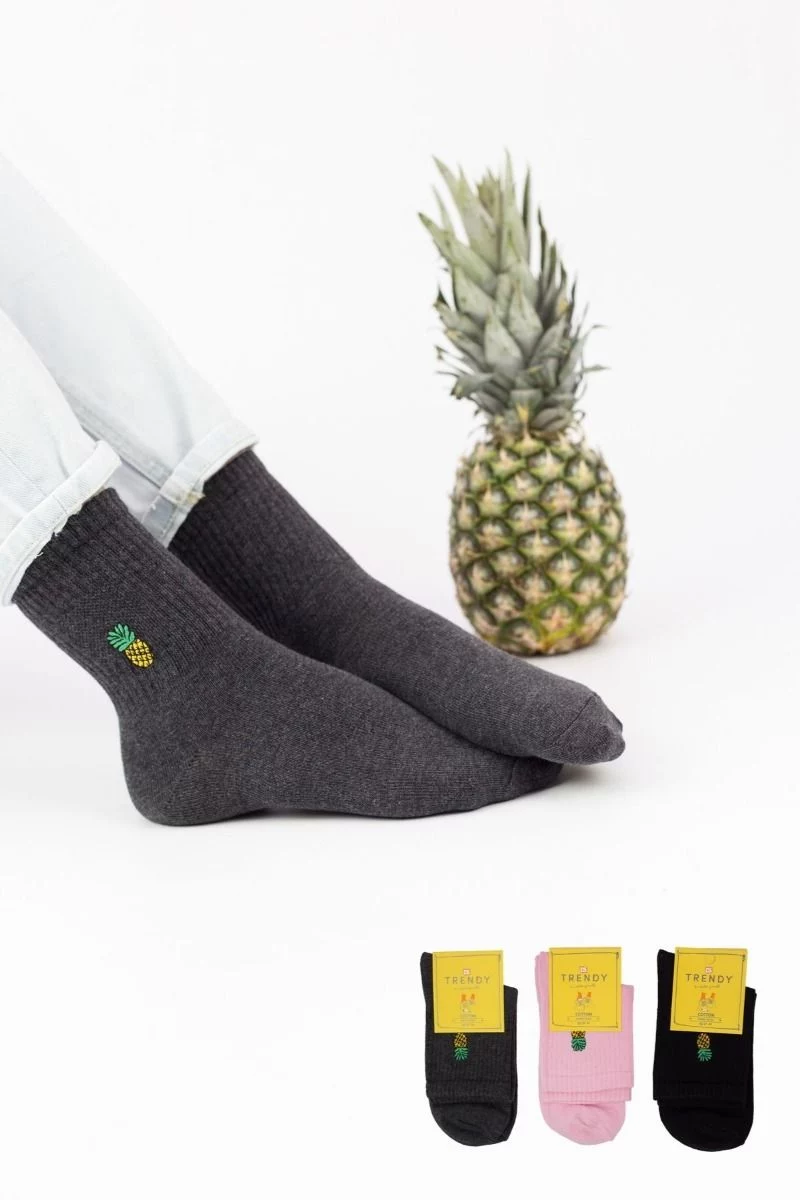 Γυναικείες Ημίκοντες Κάλτσες Trendy PINEAPPLE 3 ζευγάρια